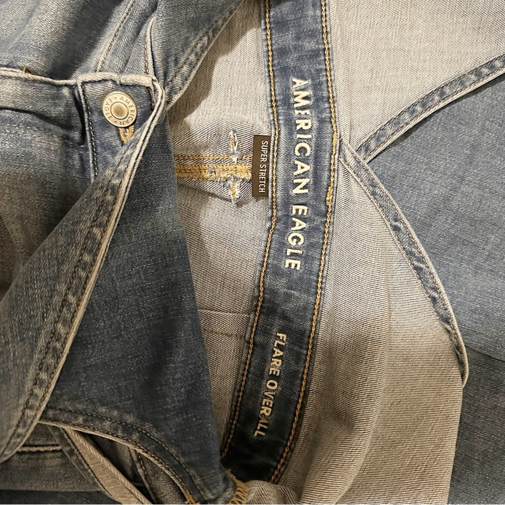 American Eagle Denim Flare Overalls 10 - Picture 9 of 12